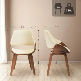 CLP 2er Set Vangale, mit Armlehne und Rückenlehne, gepolstert für hohen Sitzkomfort, Bugholzgestell