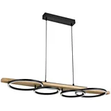 CASANOVA casa NOVA LED-Pendelleuchte TONDO, H 150 cm - Braun - Schwarz - Holz - Metall