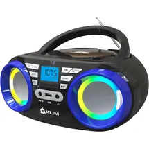 Klim Boombox B3 Stereo-CD Player (Tragbarer CD Player, FM Radio, MP3, Digitaler EQ) blau