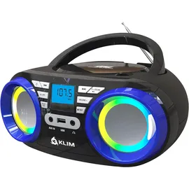 Klim Boombox B3 Stereo-CD Player (Tragbarer CD Player, FM Radio, MP3, Digitaler EQ) blau