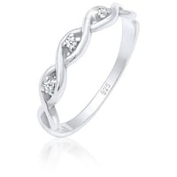 Elli Ringe - Ring Knoten Unendlich Diamant (0.045 ct.) 925er Si - Gr. 56 MM - in Silber - für Damen