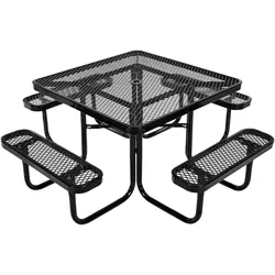 VEVOR Picknicktisch Wetterfest Terrasse Essmöbel Stahtisch Camping quadratisch