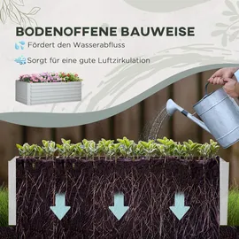 Outsunny Hochbeet 180 x 90 x 59 cm Hellgrau