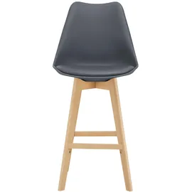 [en.casa] Barstuhl Lublin Kunstleder grau 4er Set