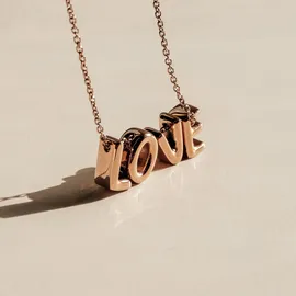 Echtzeit Love Letters Halskette 45 cm roségold Edelstahl