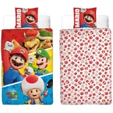 Character World Super Mario Bros. Movie Bettwäsche – Motiv: "Hands Up 4" - 140x200cm – Blau