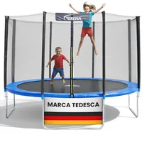 Terena Trampolin Outdoor 305 cm mit Sicherheitsnetz – Trampolin Kinder – Hochwertiges 10ft Gartentrampolin belastbar bis 150 kg – Trampoline UV-beständig & TÜV geprüft – Trampoline Outdoor Ø 305 cm