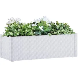 vidaXL Garten-Hochbeet mit Selbstbewässerungssystem 100 x 43 x 33 cm weiß