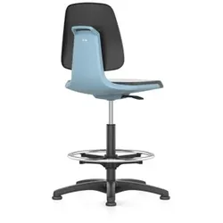 Stuhl Labsit 3 blau Kunst-Leder, Rollen - blau