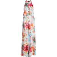 Vera Mont Damen Jumpsuit mit Blumenprint 38, Blue/Rosé - 38W