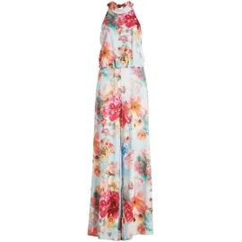 Vera Mont Damen Jumpsuit mit Blumenprint 38, Blue/Rosé - 38W