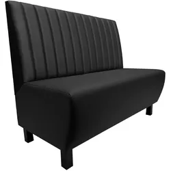 MEYER | Gastrobank mit Fuß | B:H 120 x 103 cm | Schwarz | Gestreift | Leder