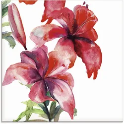 Glasbild ARTLAND "Lilien", pink (farbe bild(er): pink), B:50cm H:50cm, Bilder, in verschiedenen Größen