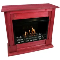 Kaminbau Mierzwa Echtfeuer-Dekokamin Rafael (Deluxe, Brenngel & Bio-Ethanol Kamin inkl. regulierbarer Brenner & Zubehör), Farbwahl, Gelkamin, Ethanolkamin, Bodenkamin, Kaminofen rot