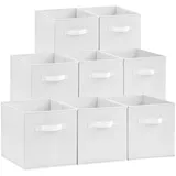 Lifewit Aufbewahrungsbox 8 Stück, Kleiderschrank Organizer, Faltbare Körbe Aufbewahrung, Ordnungsboxen mit Griffen, Storage Boxes für Kleidung, Handtücher, Bücher, Regalkörbe 26 x 26 x 27 cm, Weiß