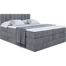 altdecor Boxspringbett OTTA KING - 160x200 - H3/H4 - Dunkelgrau