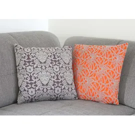 MCW Zierkissen Barock + Blumen 45 x 45 cm Orange