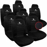Woltu 7er Sitzbezüge Auto Einzelsitzbezug universal Größe, Komplettset, schwarz