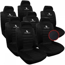 Woltu 7er Sitzbezüge Auto Einzelsitzbezug universal Größe, Komplettset, schwarz