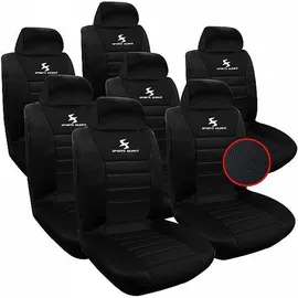 Woltu 7er Sitzbezüge Auto Einzelsitzbezug universal Größe, Komplettset, schwarz