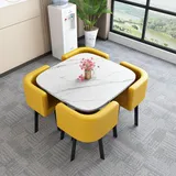 OCAZI esstisch,Rundes Esstisch-Set,Küchen-Esstisch-Set,Schlichter Kleiner runder Tisch,Runder Konferenztisch,rundes modernes Esstisch-Set,Tisch- und Stuhl-Set - #29-90 * 75cm/35.4 * 29.5in(WxH)
