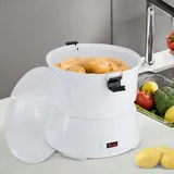 Kartoffelschäler Elektrisch Kartoffelschälmaschine Elektrischer Schäler, 85 Watt Schälmaschine mit Salatschleuder, Kunststoff, Weiss, 800g Kapazität, 25.5 * 27cm