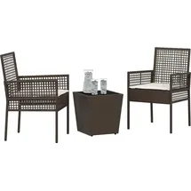 vidaXL Garten Bistro Set 3 pcs Braun Poly Rattan
