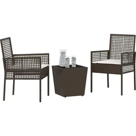 vidaXL Garten Bistro Set 3 pcs Braun Poly Rattan