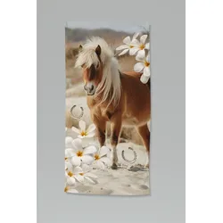 Strandtuch GOOD MORNING "Fabi", beige (sand), B:75cm L:150cm, Velours, Velours, Handtücher (Packung), Kinder Strandtuch, Mikrofaser, Velours, saugfähig, weich, leicht, bunt
