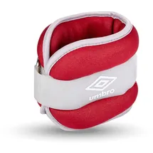 Umbro Gewichtsmanschetten - Gewichte für Beine und Arme - 2 Stück von 1000Gr - Verstellbar mit Klettverschluss - Komfortable Passform - Grau/Rot