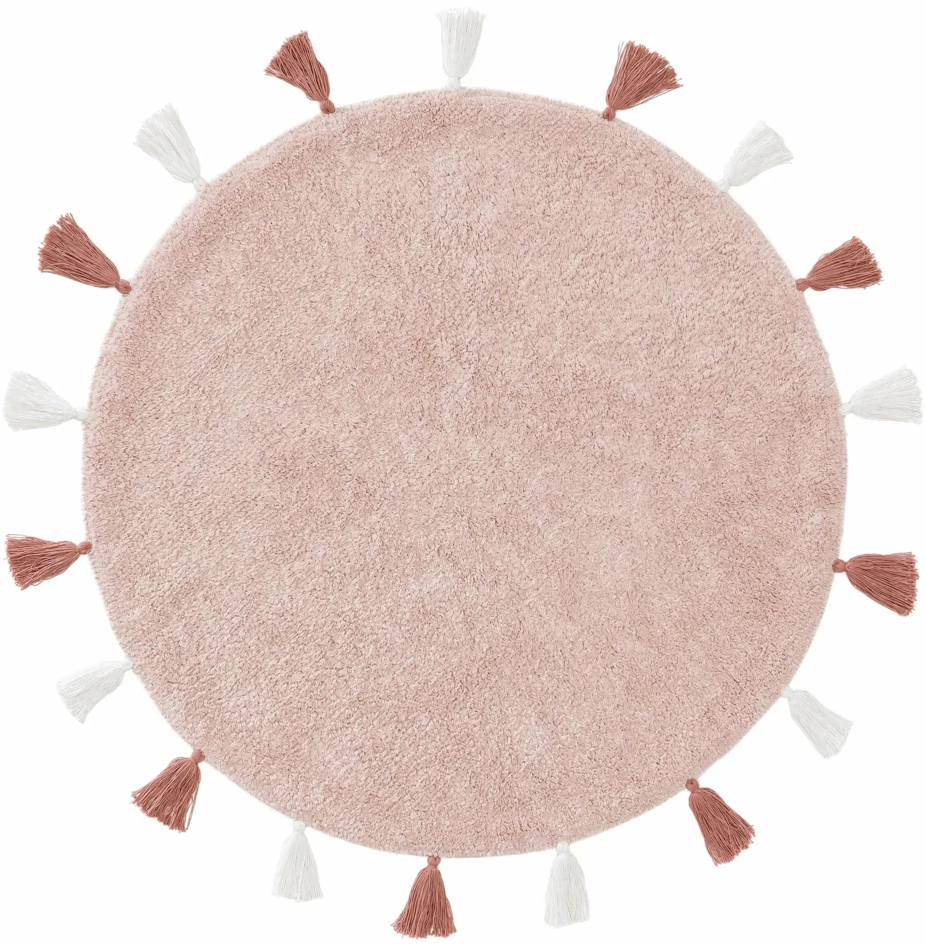 Lytte Waschbarer Kinderteppich Malu Rosa ø 100 cm rund - Waschbarer Teppich für Kinderzimmer