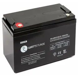 WATTSTUNDE Akku AGM12-100 12V VRLA AGM Batterie 100Ah C10