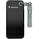 Verbatim Pocket SSD 1 TB, Externe Festplatte, Portable Solid State Drive USB 3.2 Gen 2, für Mac, PC & Spielekonsole, Schwarz/Grau