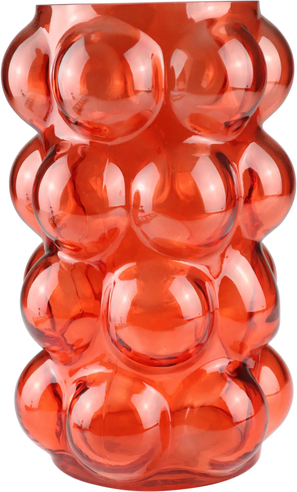 Dekovase AM DESIGN "Orangefarbene, bauchige Glasvase", orange, B:15cm H:25,5cm, Glas, Vasen, für lebendige Deko
