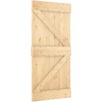 vidaXL Tür, Schiebetür mit Schiebetürbeschlägen, Holztür Schiebetürsystem für Schlafzimmer Scheunen, Innentür Zimmertür, Massivholz Kiefer