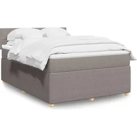 vidaXL Boxspringbett mit Matratze Taupe 140x200 cm Stoff
