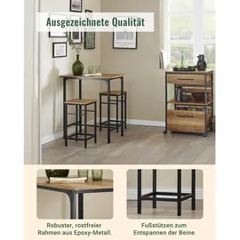 SoBuy Bartisch Set 3-teilig 80 x 50 x 87 cm Braun