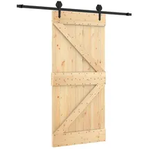 vidaXL Schiebetür rechts 95 x 210 cm Braun/Schwarz