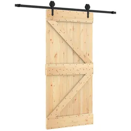 vidaXL Schiebetür rechts 95 x 210 cm Braun/Schwarz
