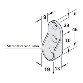 MS Beschläge Wandhalter 1,15 Meter