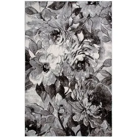 OTTO home Teppich OTTO HOME "Almrose" Gr. 6, grau, B:200cm H:9mm L:300cm, Kunstfaser, Teppiche, Teppich, mit besonders weichem Flor, Blumen Muster, florales Design, Kurzflor