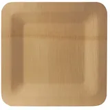 Papstar 10 Teller Bambus eckig 25,5 x 25,5 cm mehrfarbig,