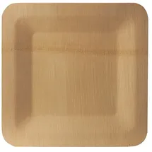 Papstar 10 Teller Bambus eckig 25,5 x 25,5 cm mehrfarbig,