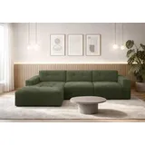 ax living Eckcouch Polyester 310 cm L Grün