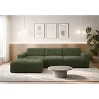 ax living Eckcouch Polyester 310 cm L Grün