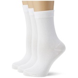 NUR DIE Socken Ohne Gummi 3er Pack - weiß 35-38