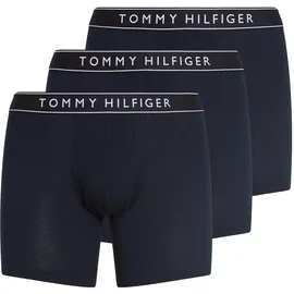 Tommy Hilfiger Boxer "3P BOXER BRIEF DTM", Herren, Gr. M (50), 3 Stk., blau (des sky, des sky, des sky), Jersey, Obermaterial: 95% Baumwolle, 5% Elasthan, TOMMY HILFIGER UNDERWEAR, unifarben, körpernah, Unterhosen, mit Logobund