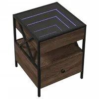 VidaXL Nachttisch mit Infinity-LED Braun Eichen-Optik 40x40x51 cm