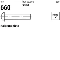 Industrial Quality Supplies DIN 660 Halbrundniete Stahl 8 x