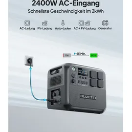 Bluetti AC200L Powerstation 2400W AC Ausgängen, Solargenerator für Camping, Hausgebrauch, Notfall